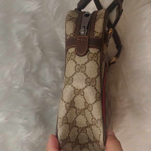 Authentic Vintage Gucci GG Monogram Supreme Sherry Web Ophidia Boston Shoulder - Picture 4 of 10